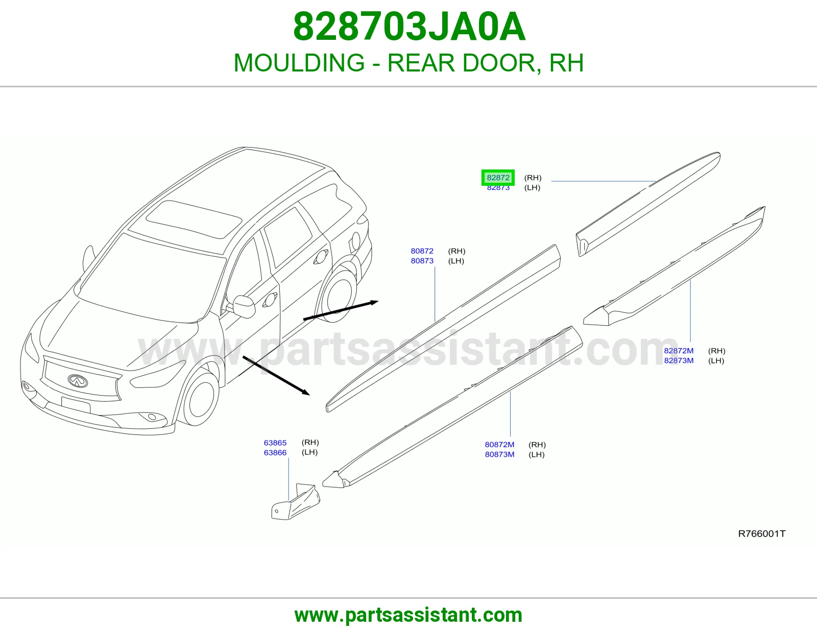 زيق باب خلفي يمين 828703JA0A