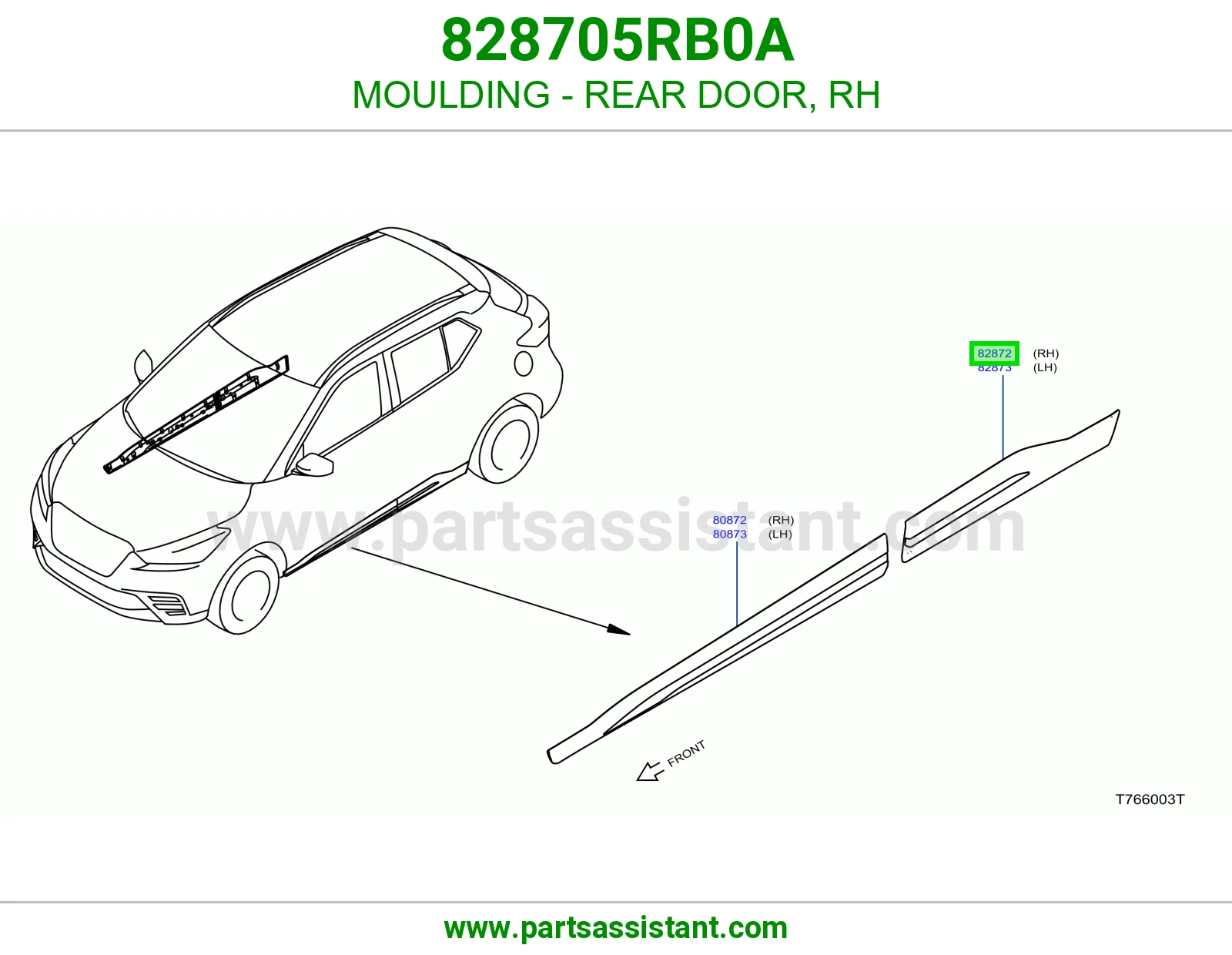 زيق باب خلفي يمين 828705RB0A