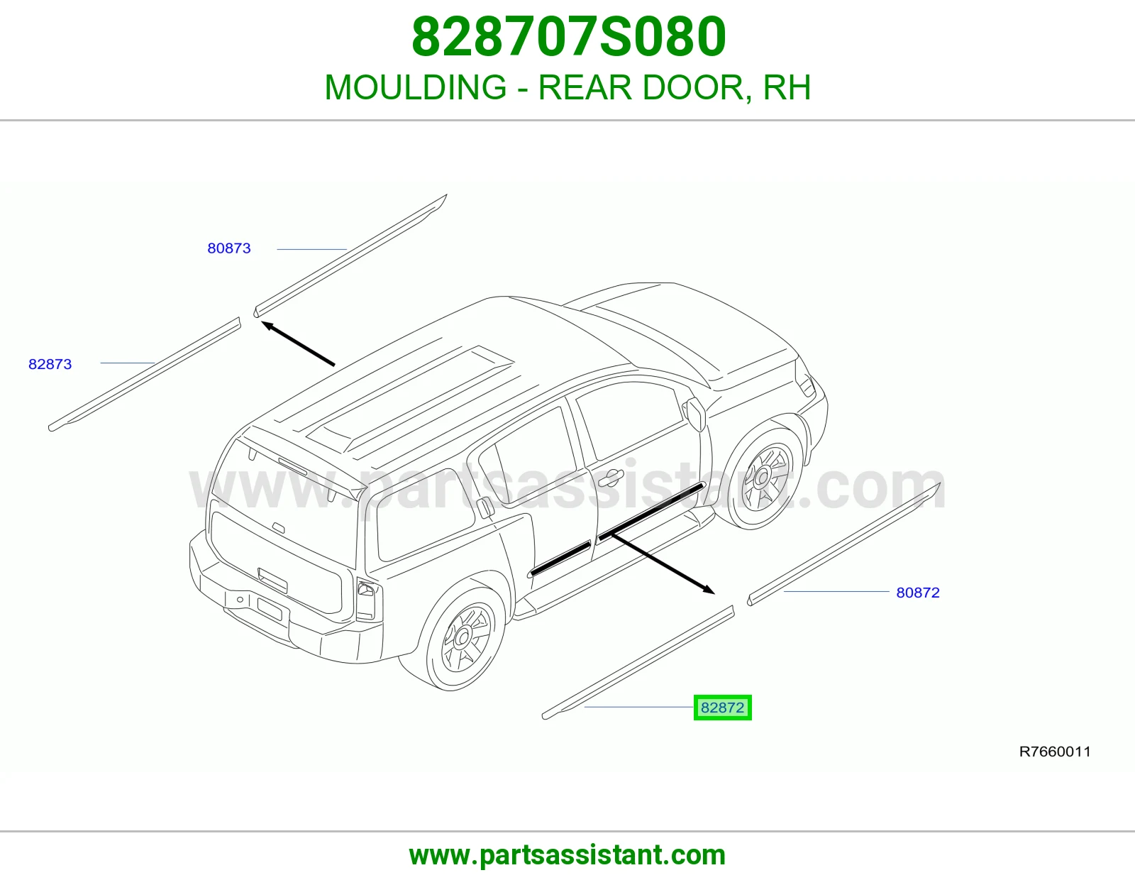 زيق باب خلفي يمين 828707S080