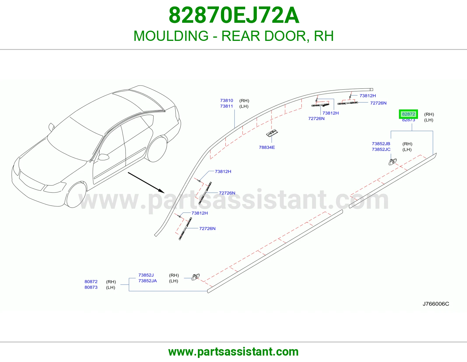 زيق باب خلفي يمين 82870EJ72A