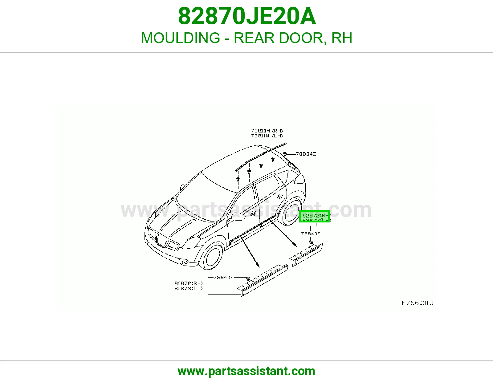 زيق باب خلفي يمين 82870JE20A