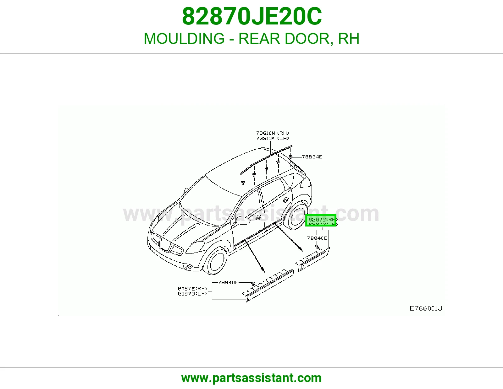 زيق باب خلفي يمين 82870JE20C