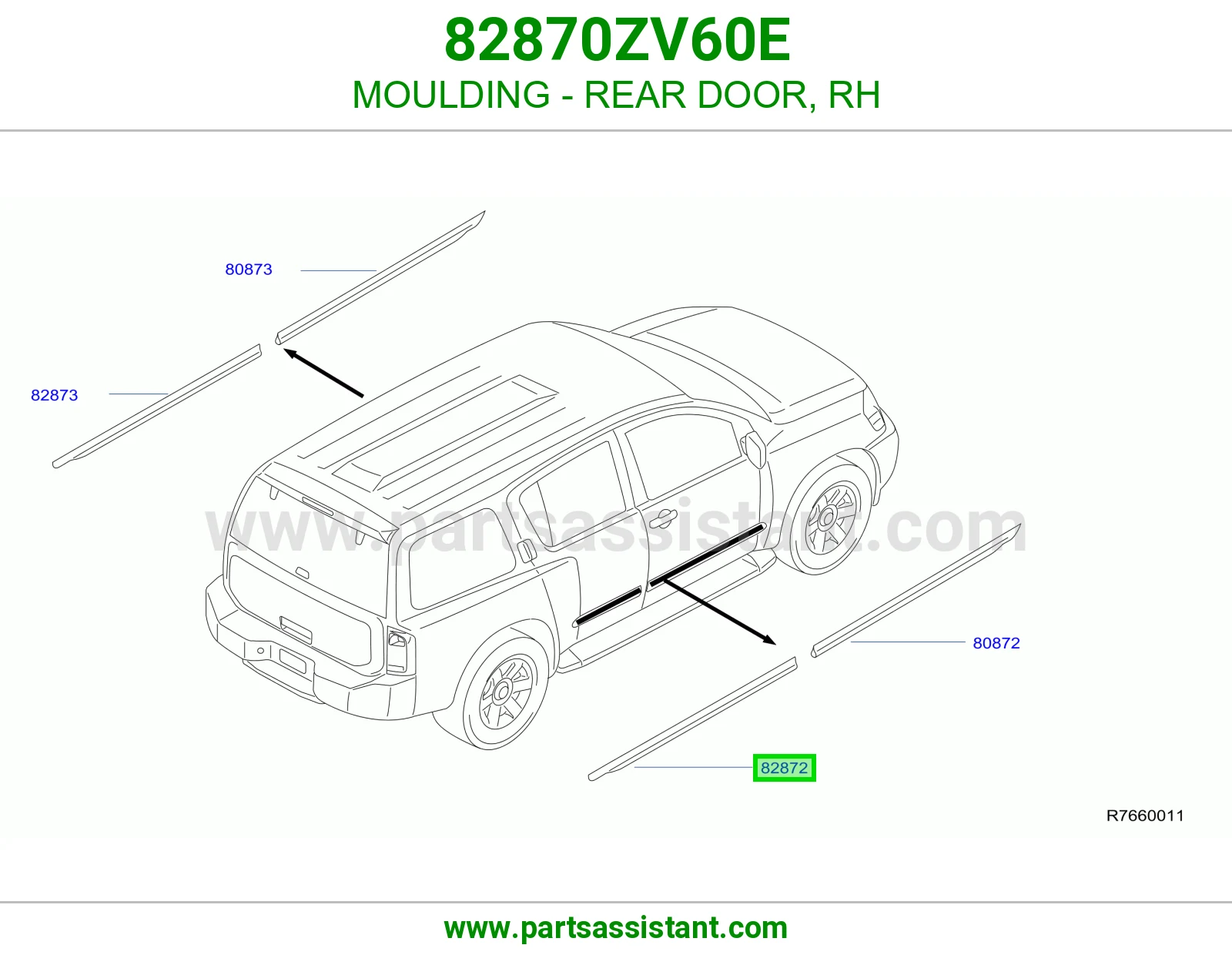 زيق باب خلفي يمين 82870ZV60E