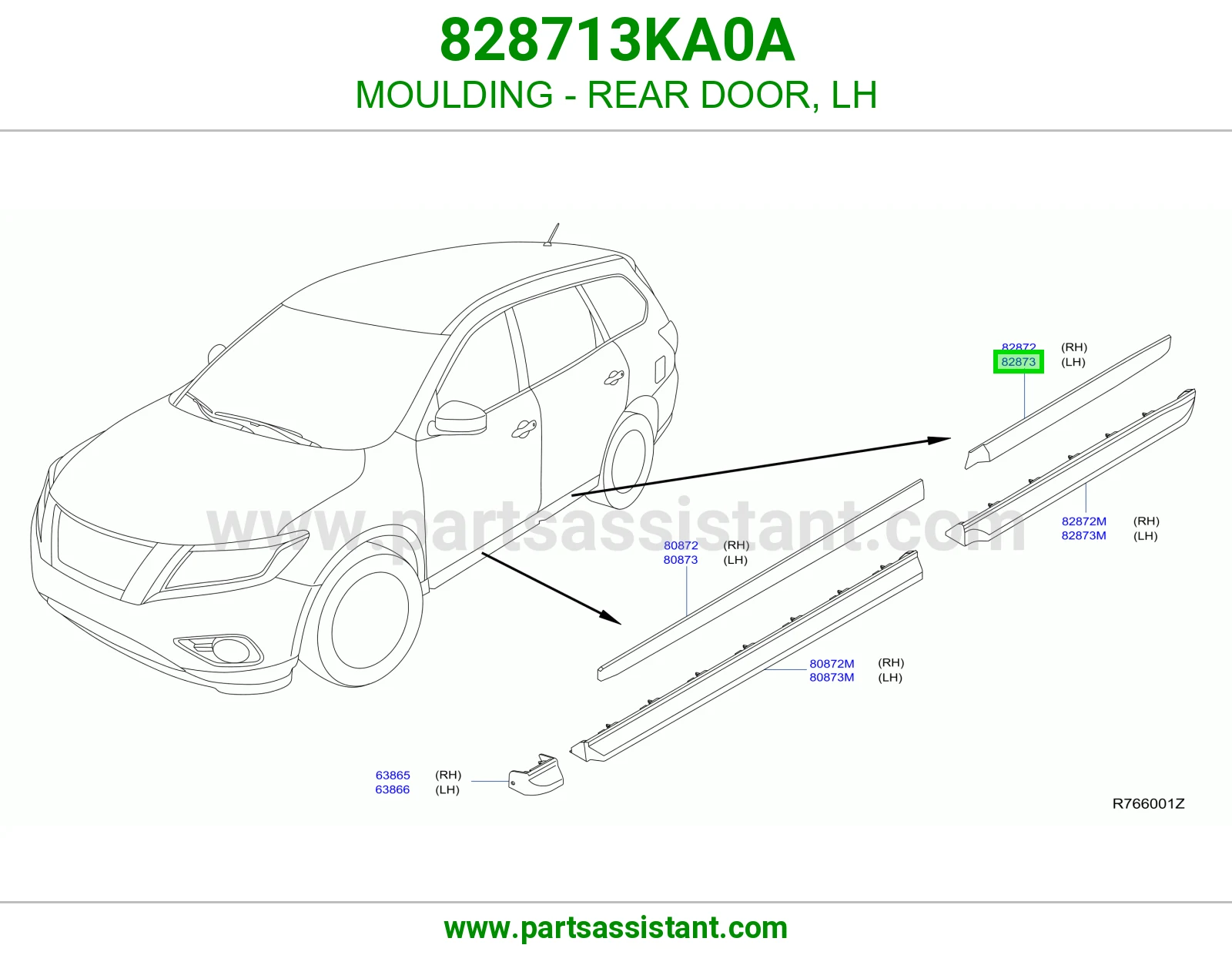 زيق باب خلفي يسار 828713KA0A