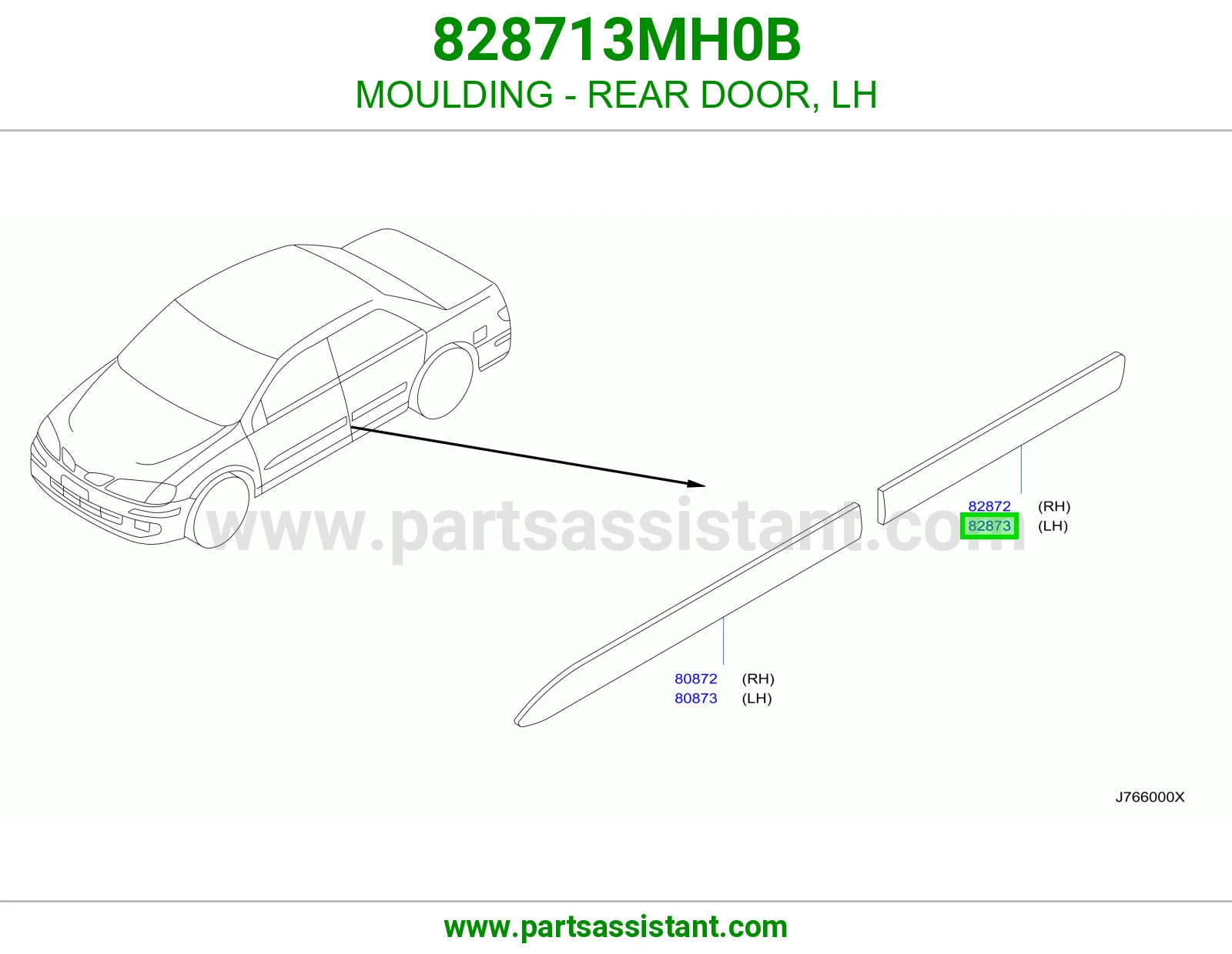 زيق باب خلفي يسار 828713MH0B