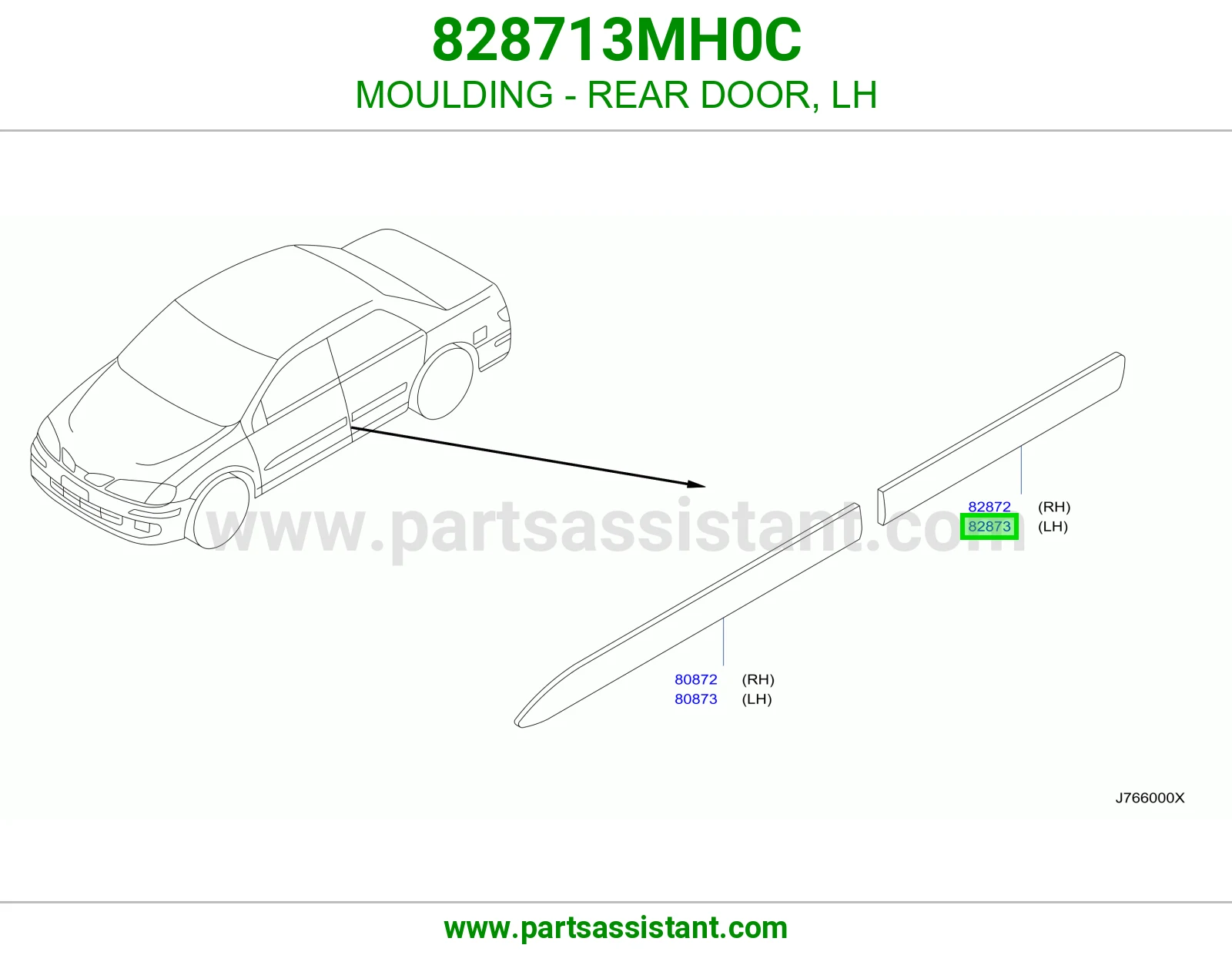 زيق باب خلفي يسار 828713MH0C