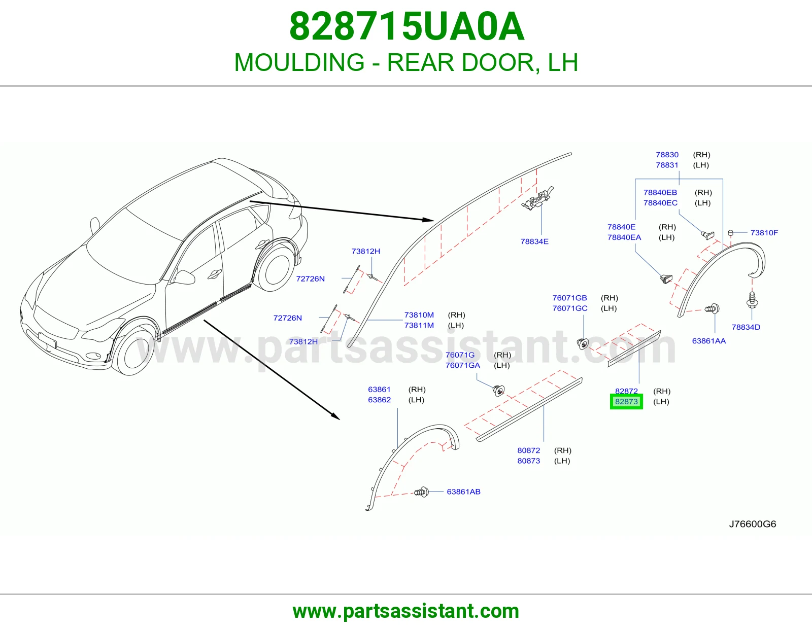 زيق باب خلفي يسار 828715UA0A