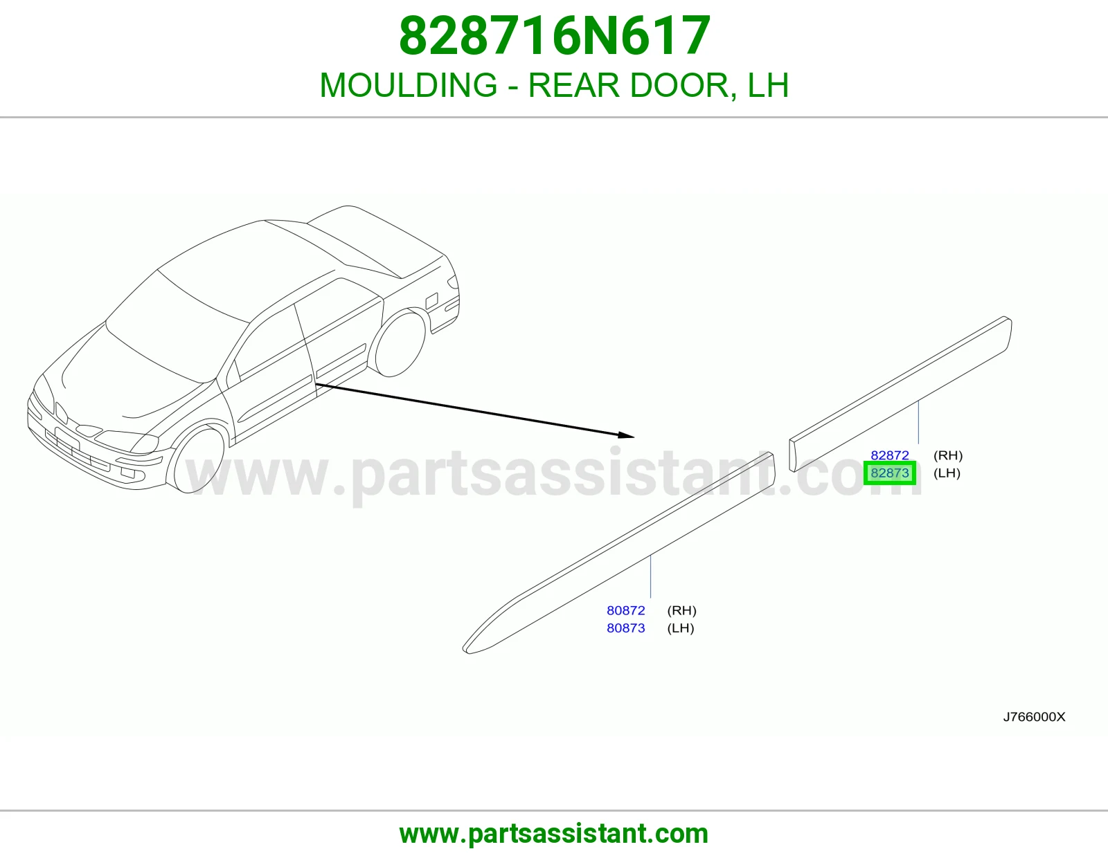 زيق باب خلفي يسار 828716N617