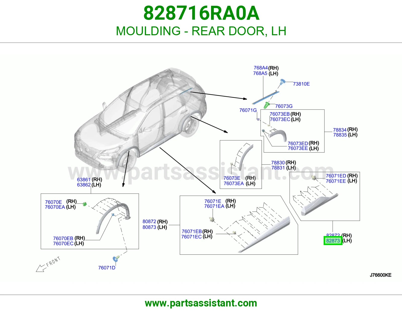 زيق باب خلفي يسار 828716RA0A