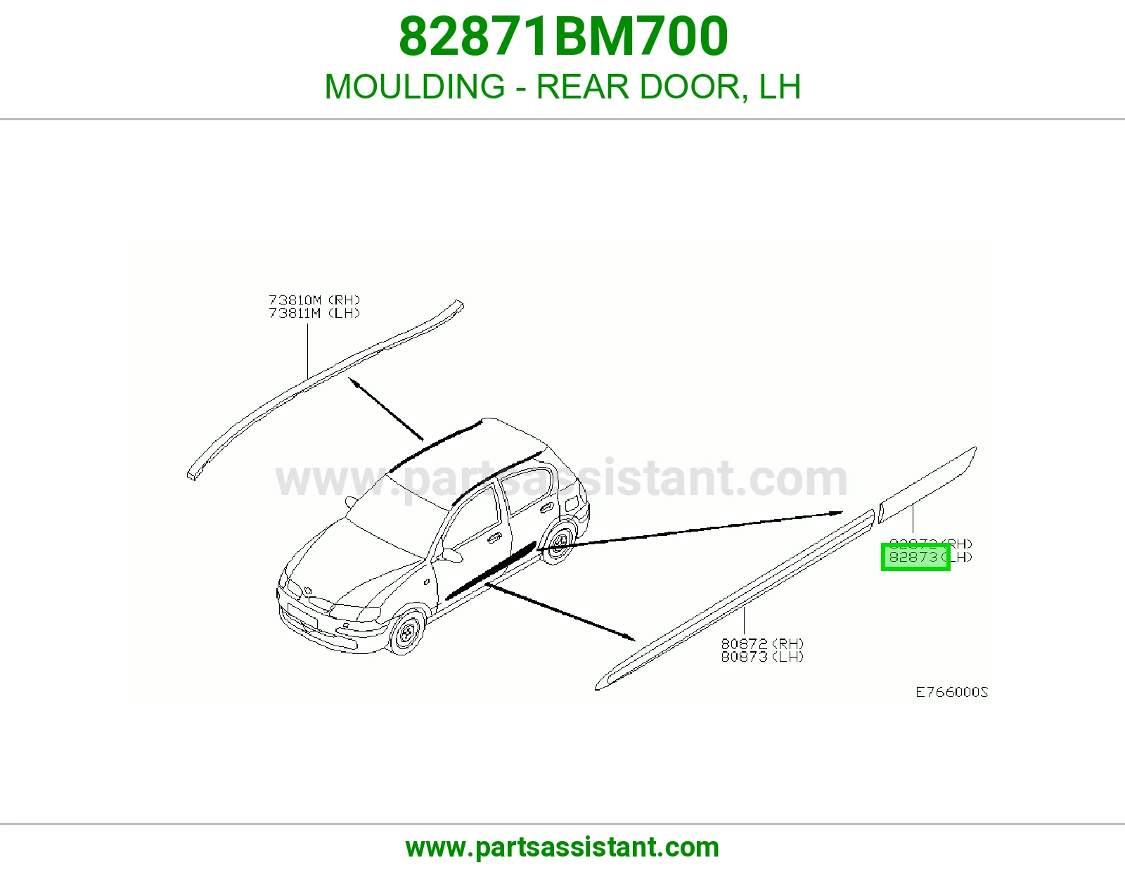 زيق باب خلفي يسار 82871BM700