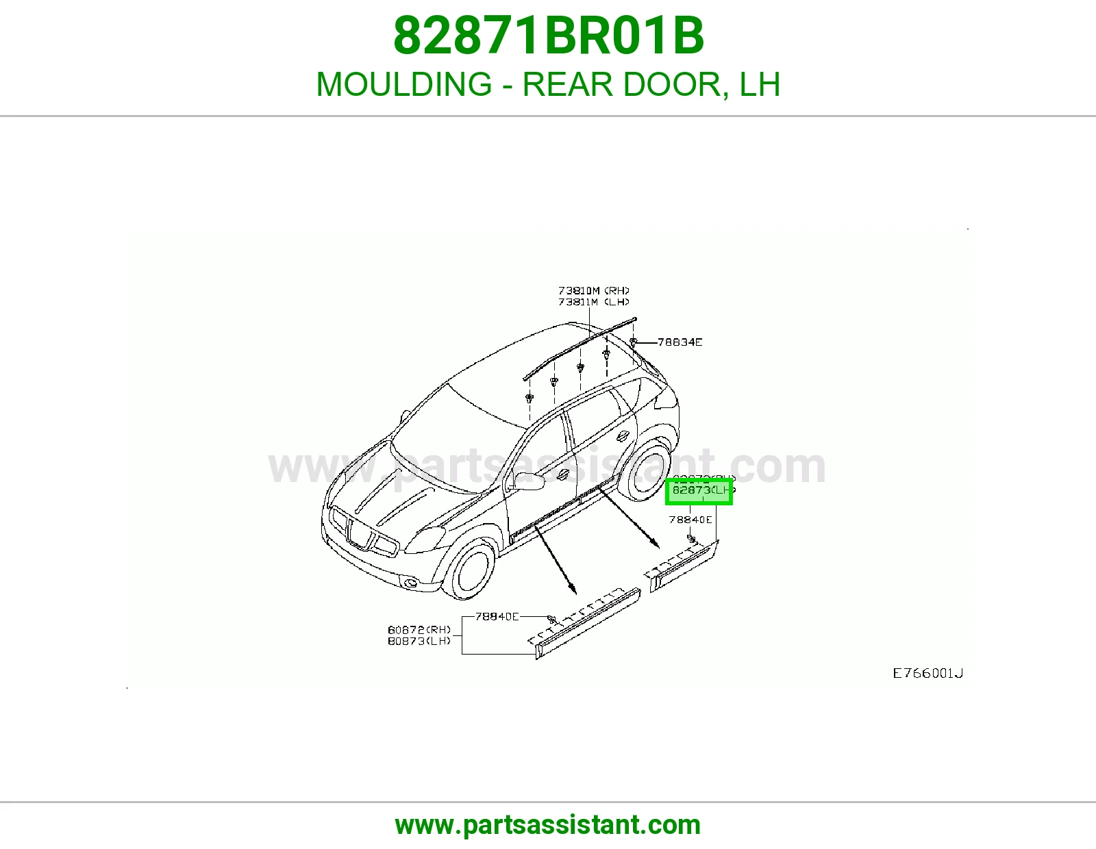 زيق باب خلفي يسار 82871BR01B