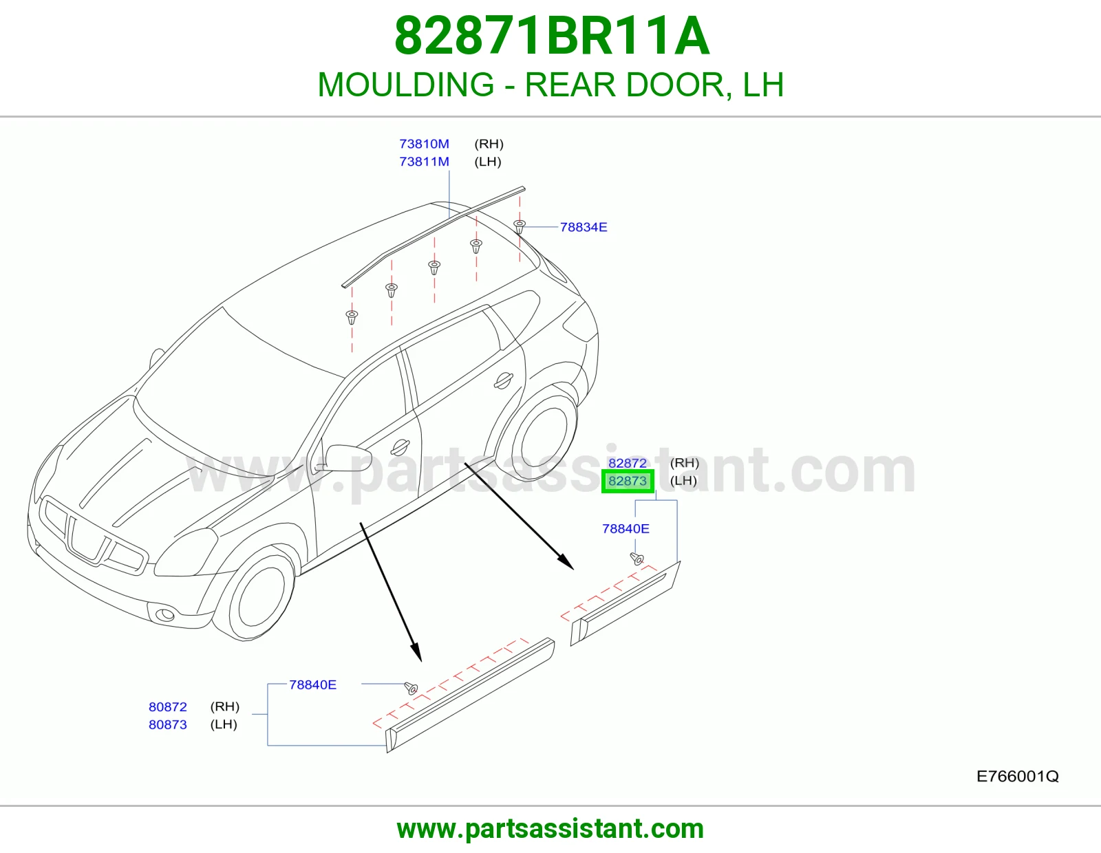 زيق باب خلفي يسار 82871BR11A