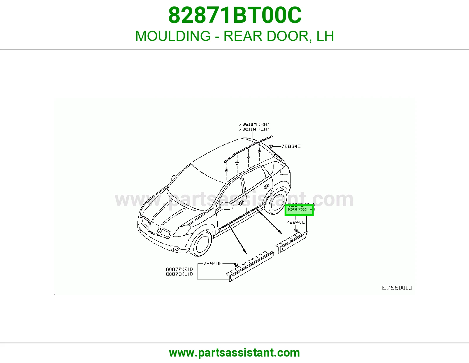 زيق باب خلفي يسار 82871BT00C