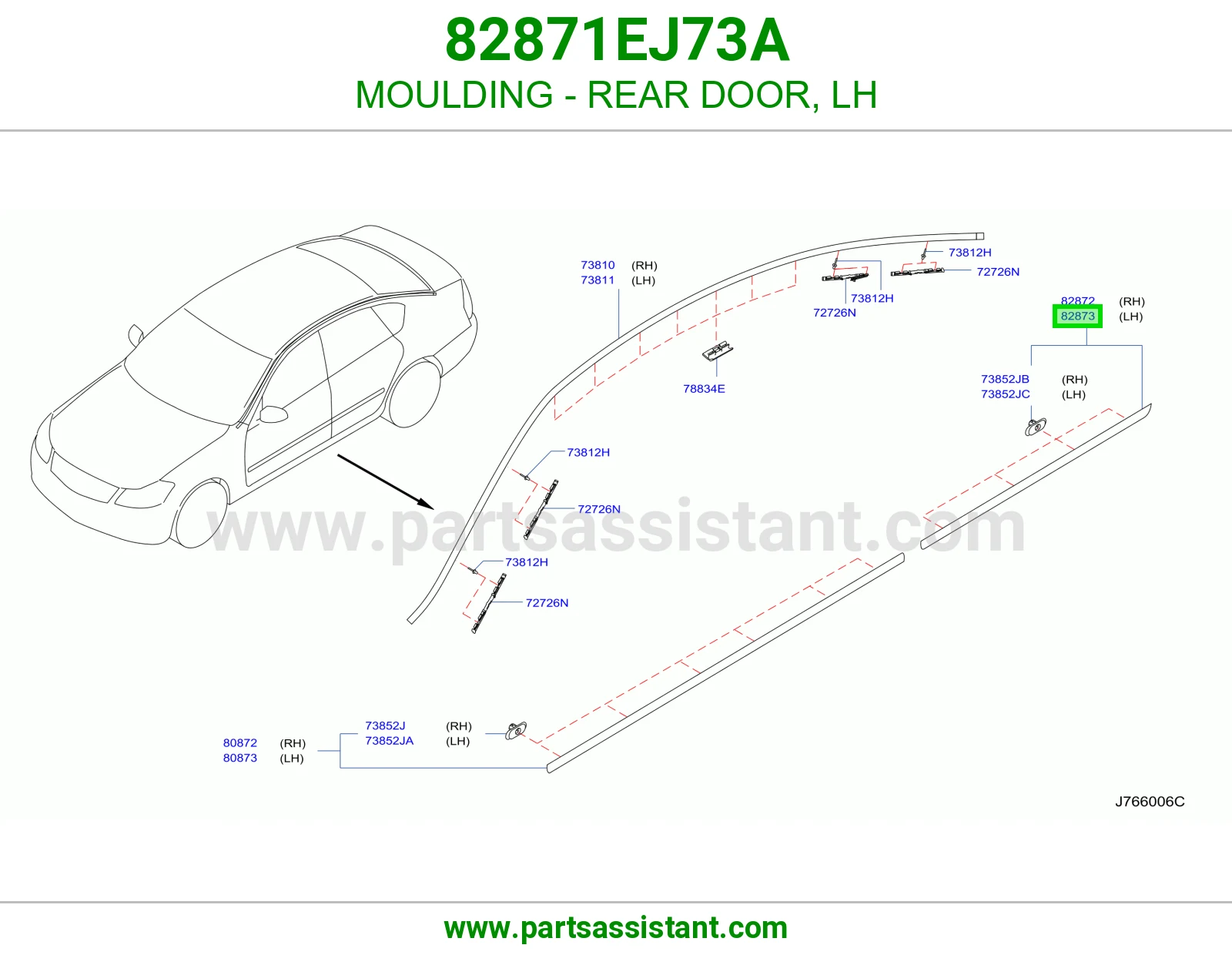 زيق باب خلفي يسار 82871EJ73A
