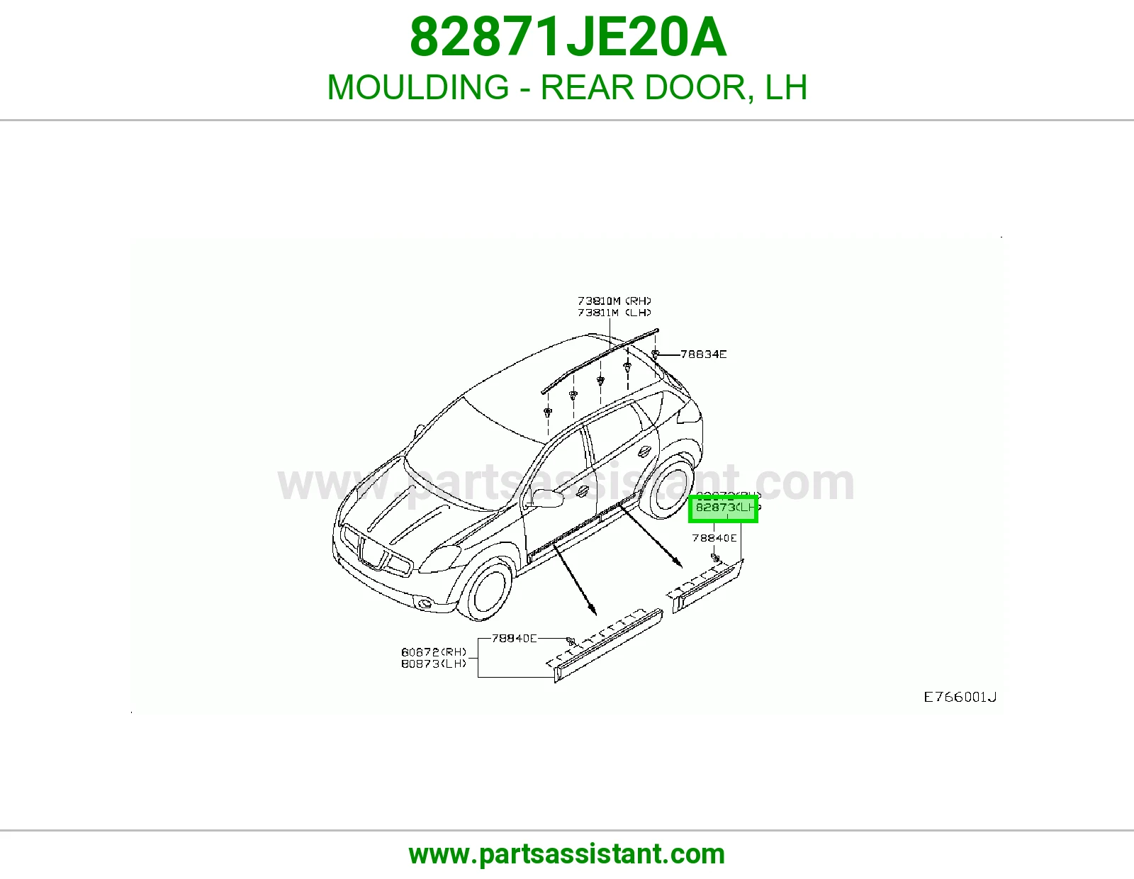 زيق باب خلفي يسار 82871JE20A
