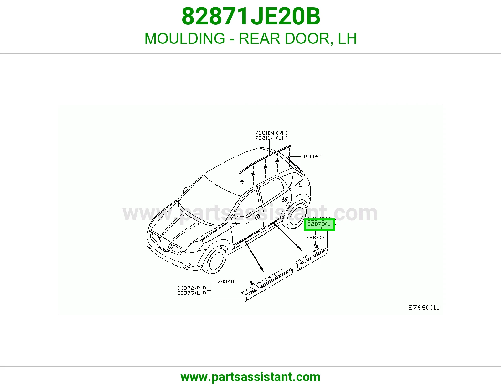 زيق باب خلفي يسار 82871JE20B