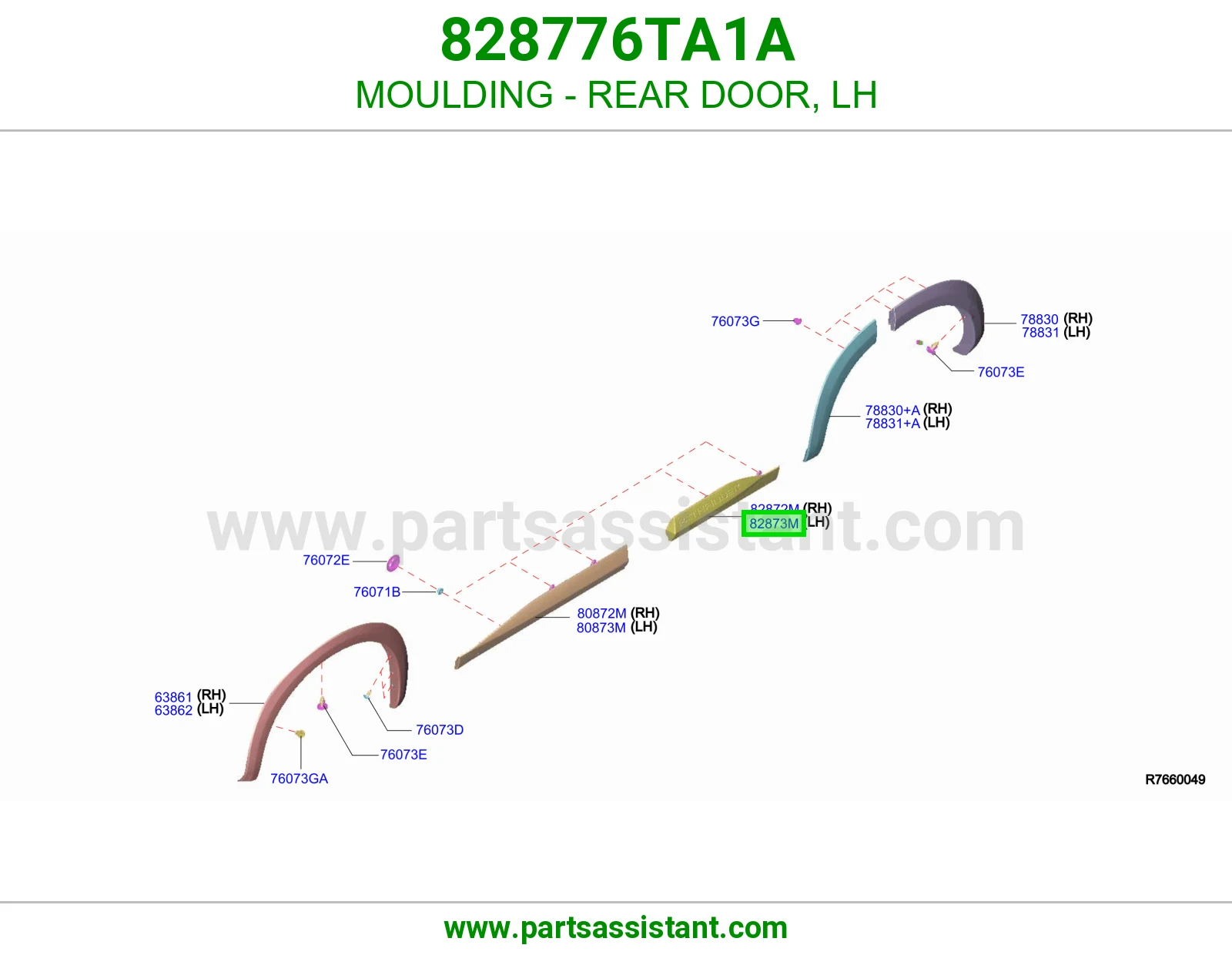 زيق باب خلفي يسار 828776TA1A