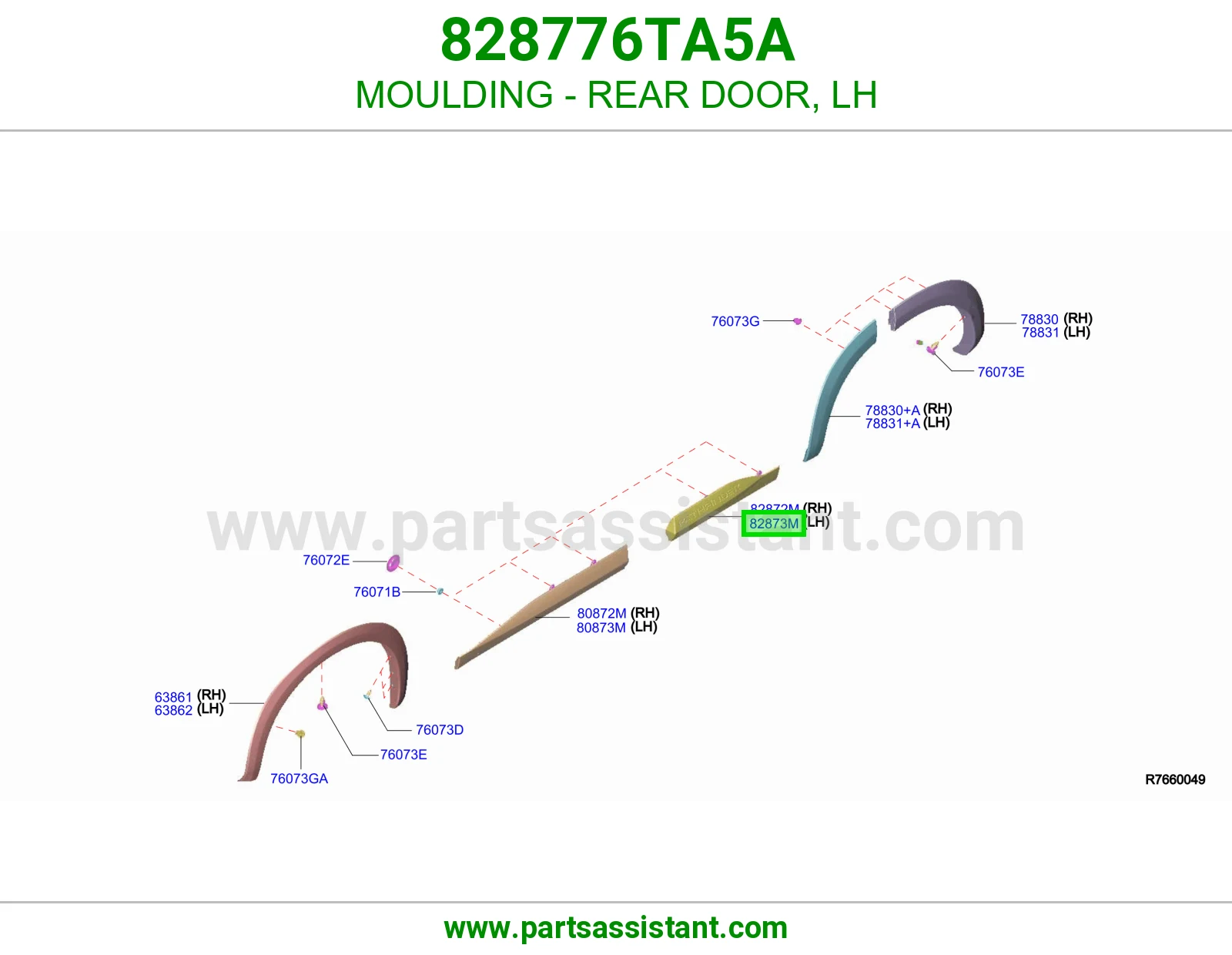 زيق باب خلفي يسار 828776TA5A