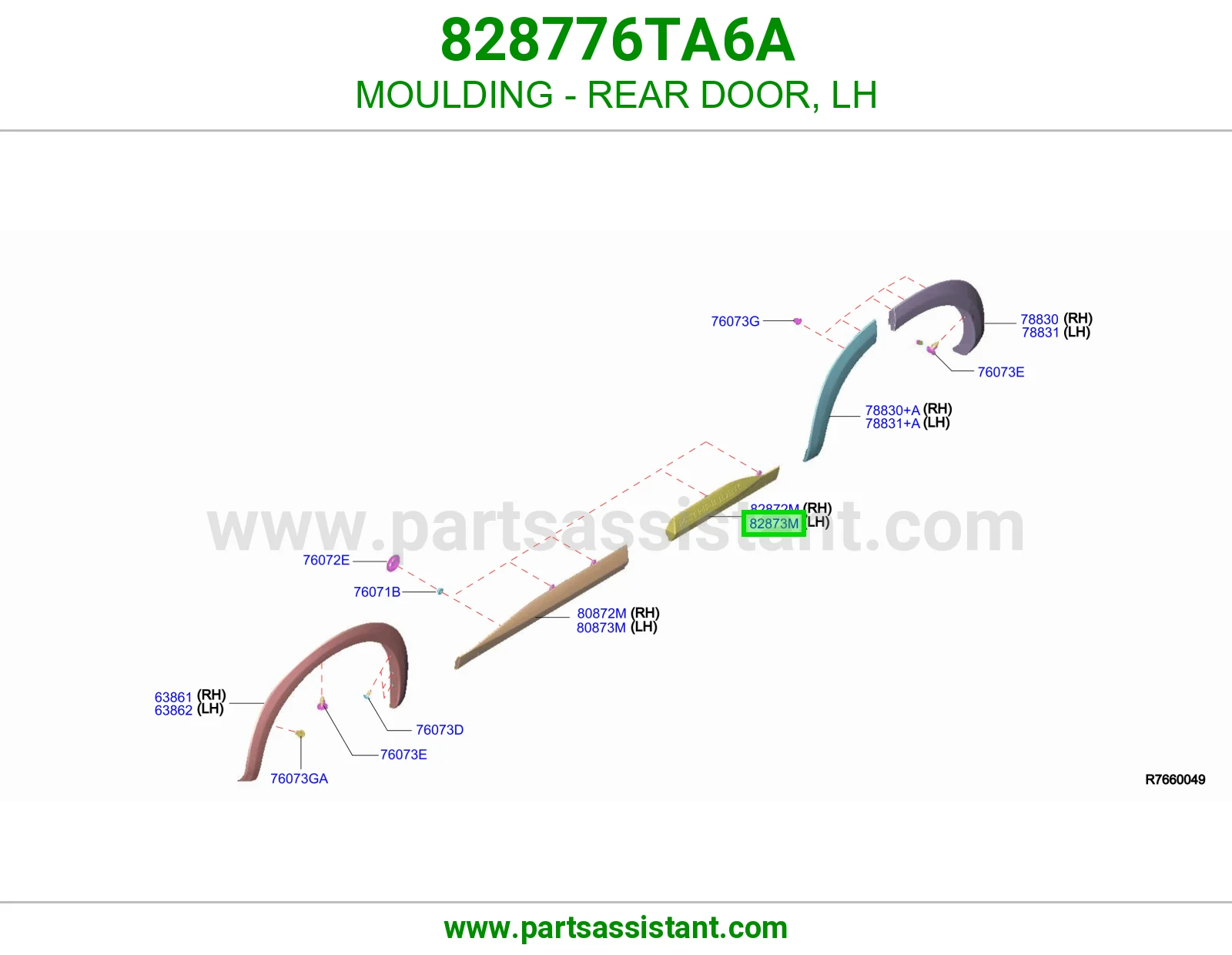 زيق باب خلفي يسار 828776TA6A