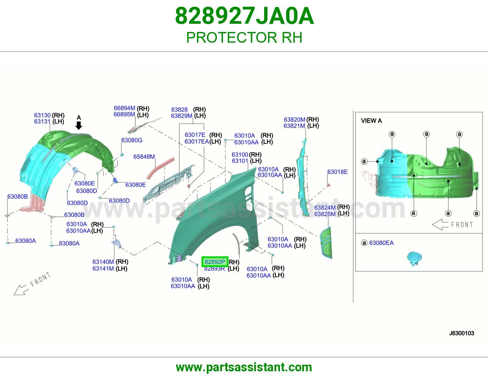 واقي باب خلفي يمين 828927JA0A