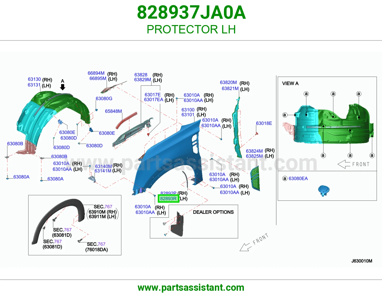 واقي باب خلفي يسار 828937JA0A