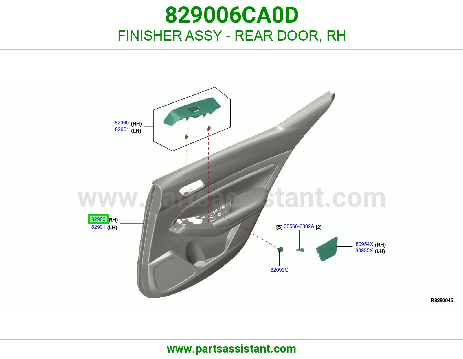 تلبيسة باب خلفي يمين كاملة 829006CA0D