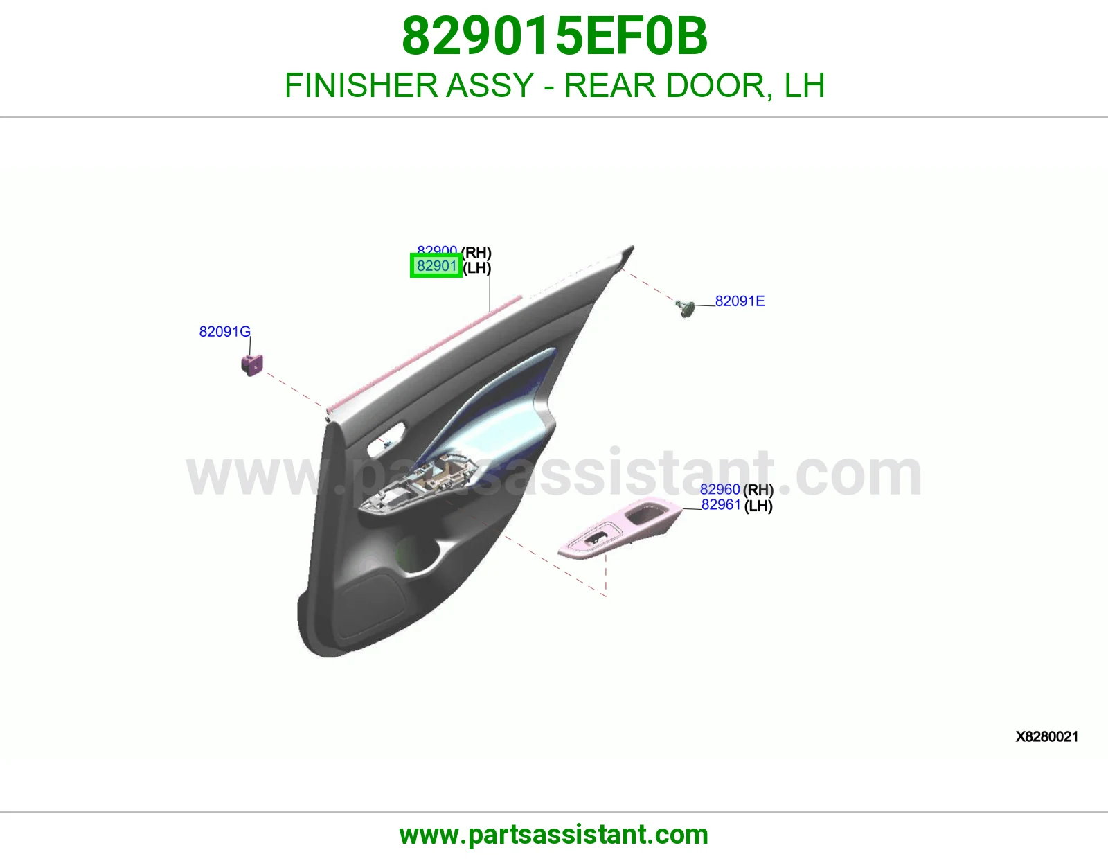 تلبيسة باب خلفي يسار كاملة 829015EF0B