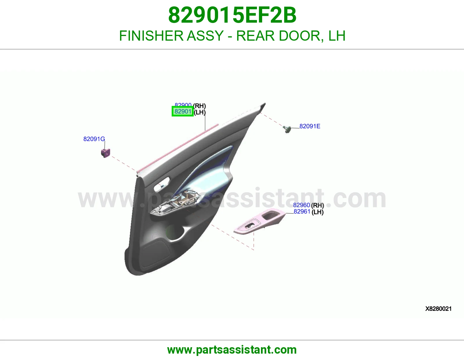 تلبيسة باب خلفي يسار كاملة 829015EF2B