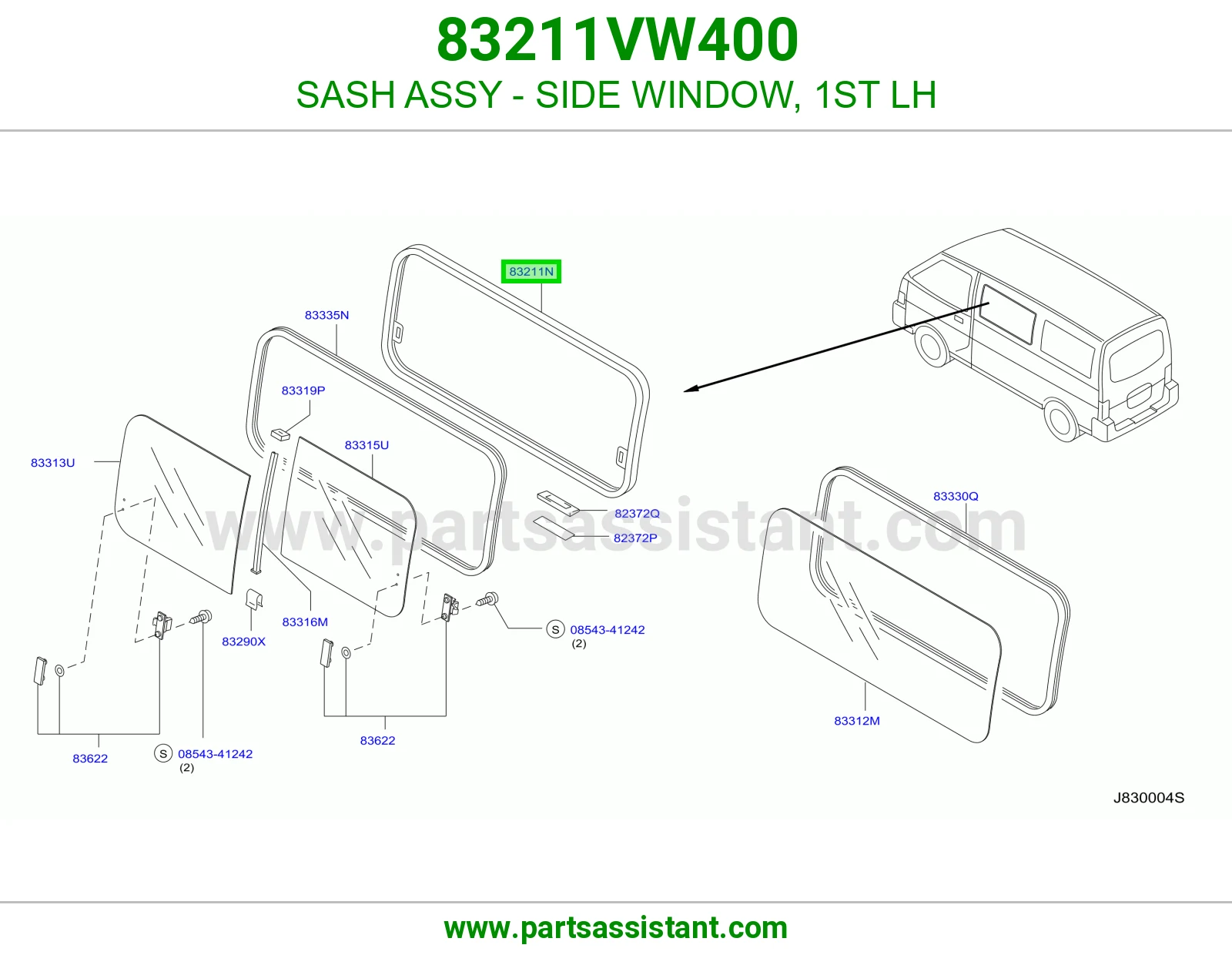 برواز قزاز جانبي أول يسار كامل 83211VW400