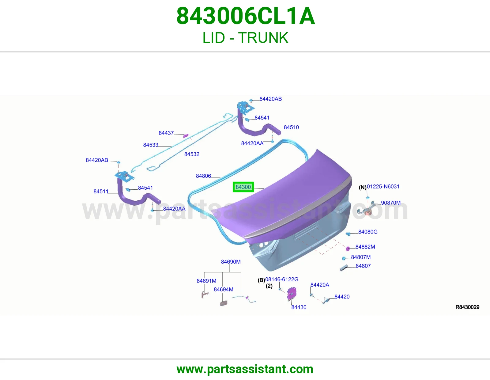غطاء شنطه 843006CL1A