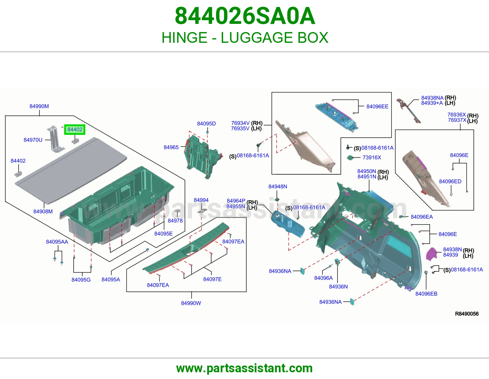 مفصلة صندوق أغراض الشنطة 844026SA0A
