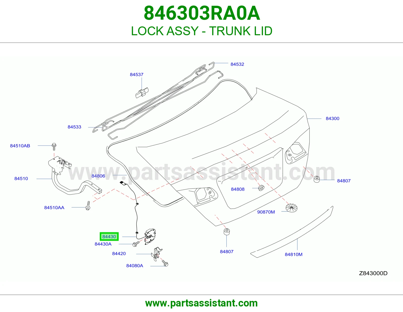 قفل شنطه تحت 846303RA0A