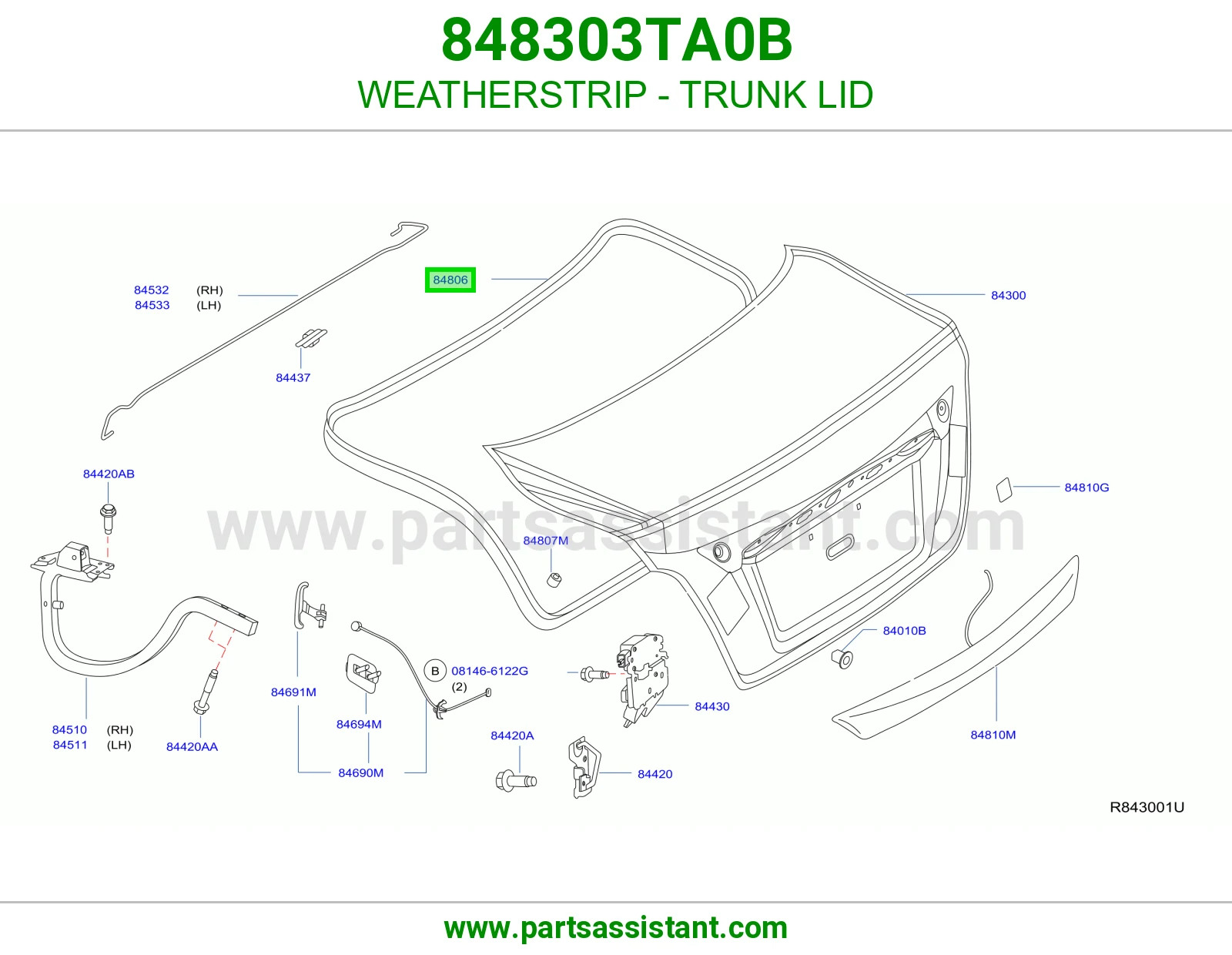ربل غطاء شنطة 848303TA0B