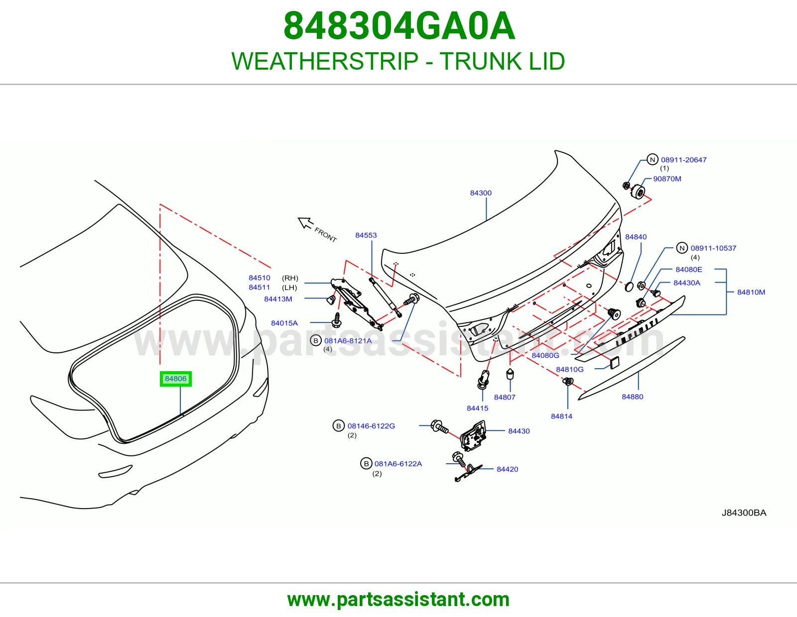 ربل غطاء شنطة 848304GA0A