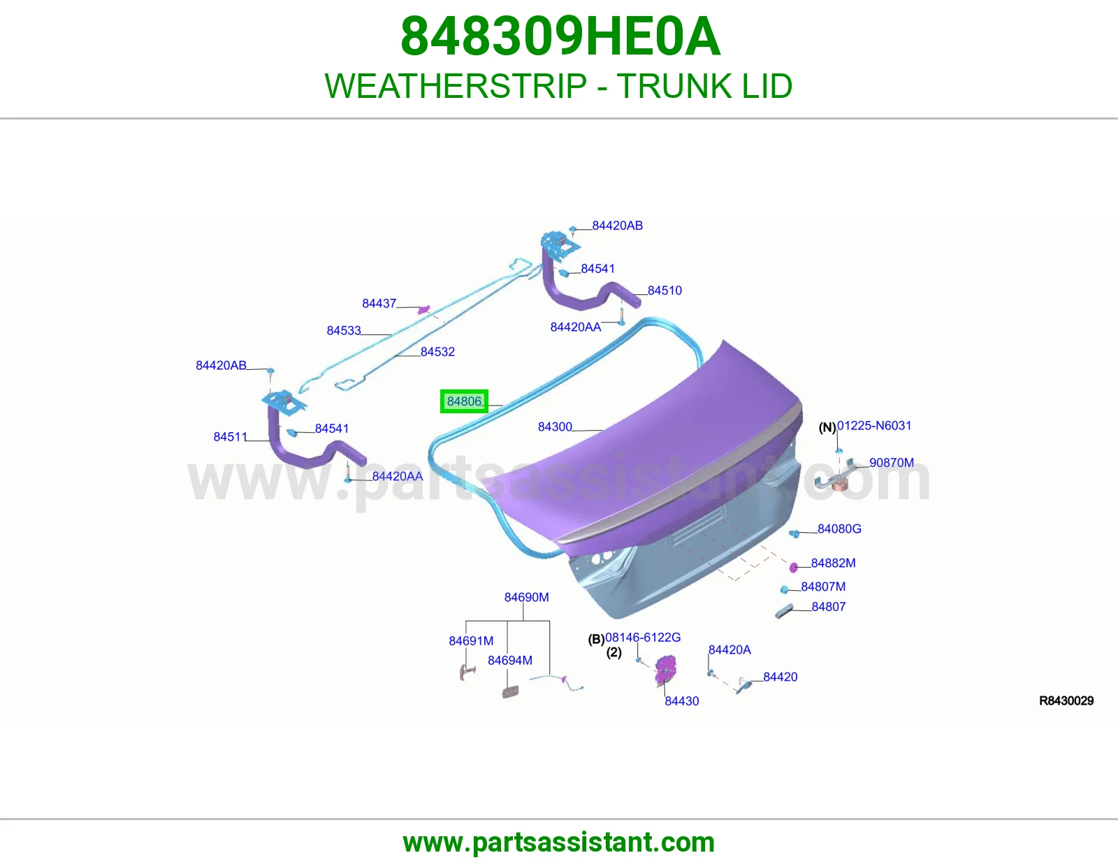 ربل غطاء شنطة 848309HE0A
