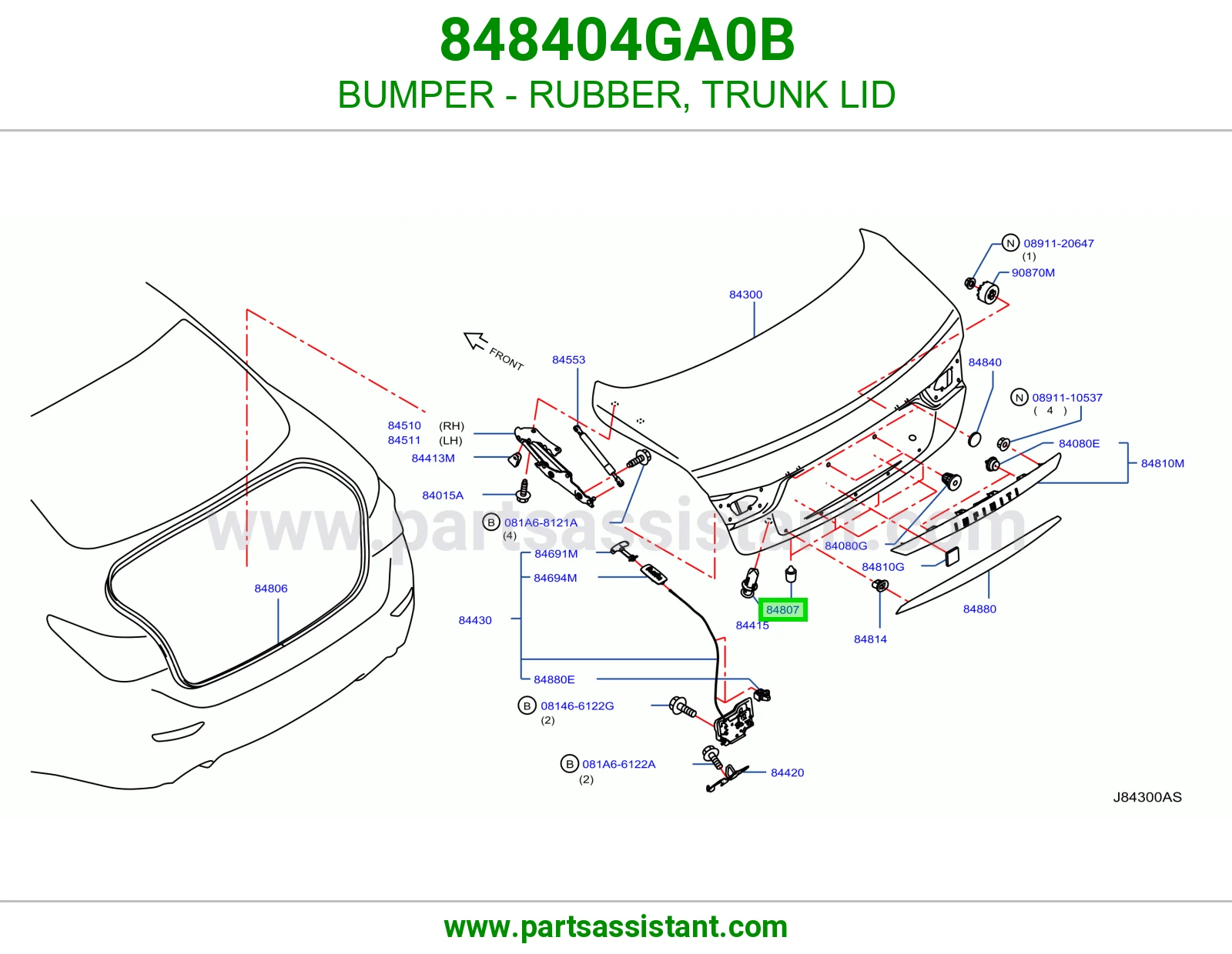 صدادة ربل غطاء شنطة 848404GA0B