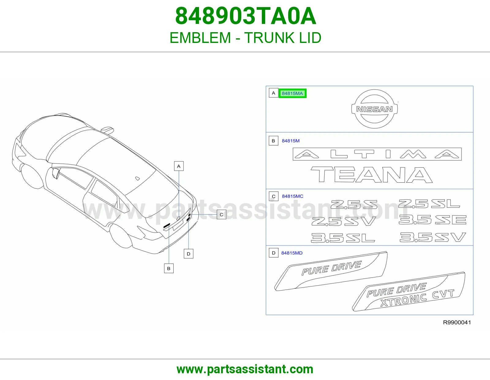 علامه نيسان شنطه 848903TA0A