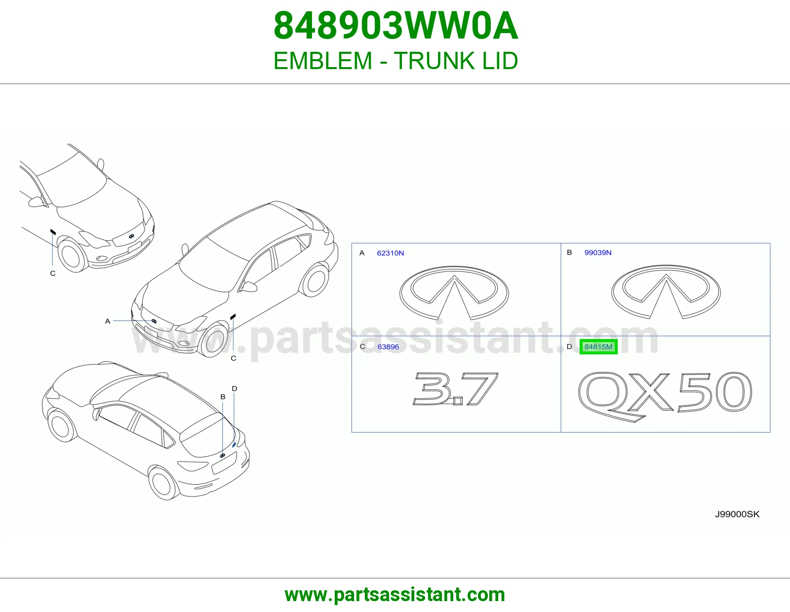 علامه نيسان شنطه 848903WW0A