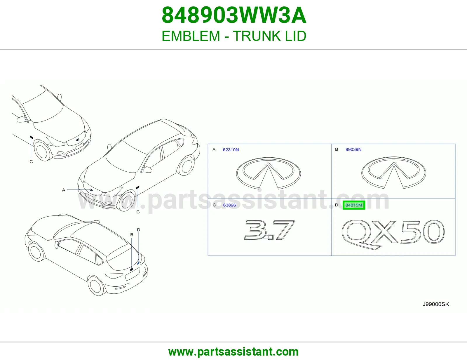 علامه نيسان شنطه 848903WW3A