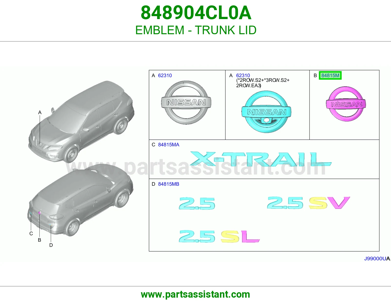 علامه نيسان شنطه 848904CL0A