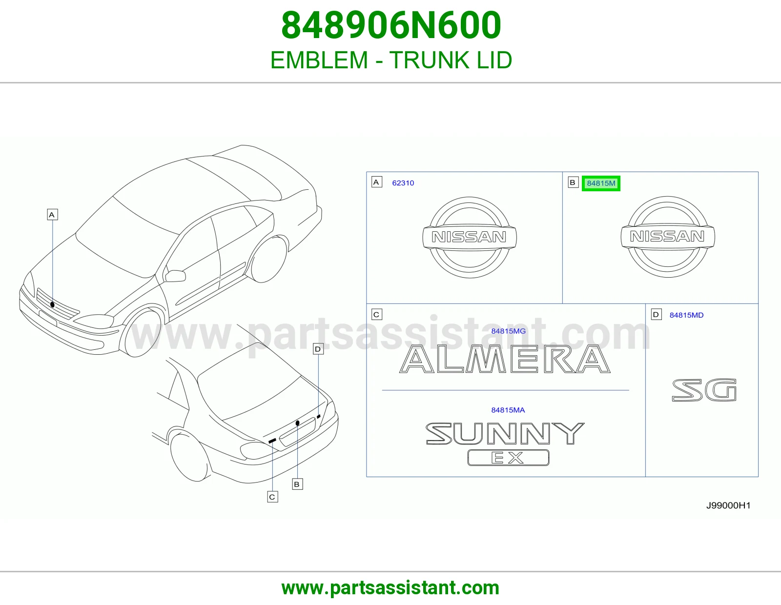 علامه نيسان شنطه 848906N600