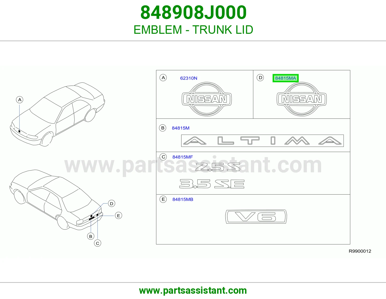 علامه نيسان شنطه 848908J000