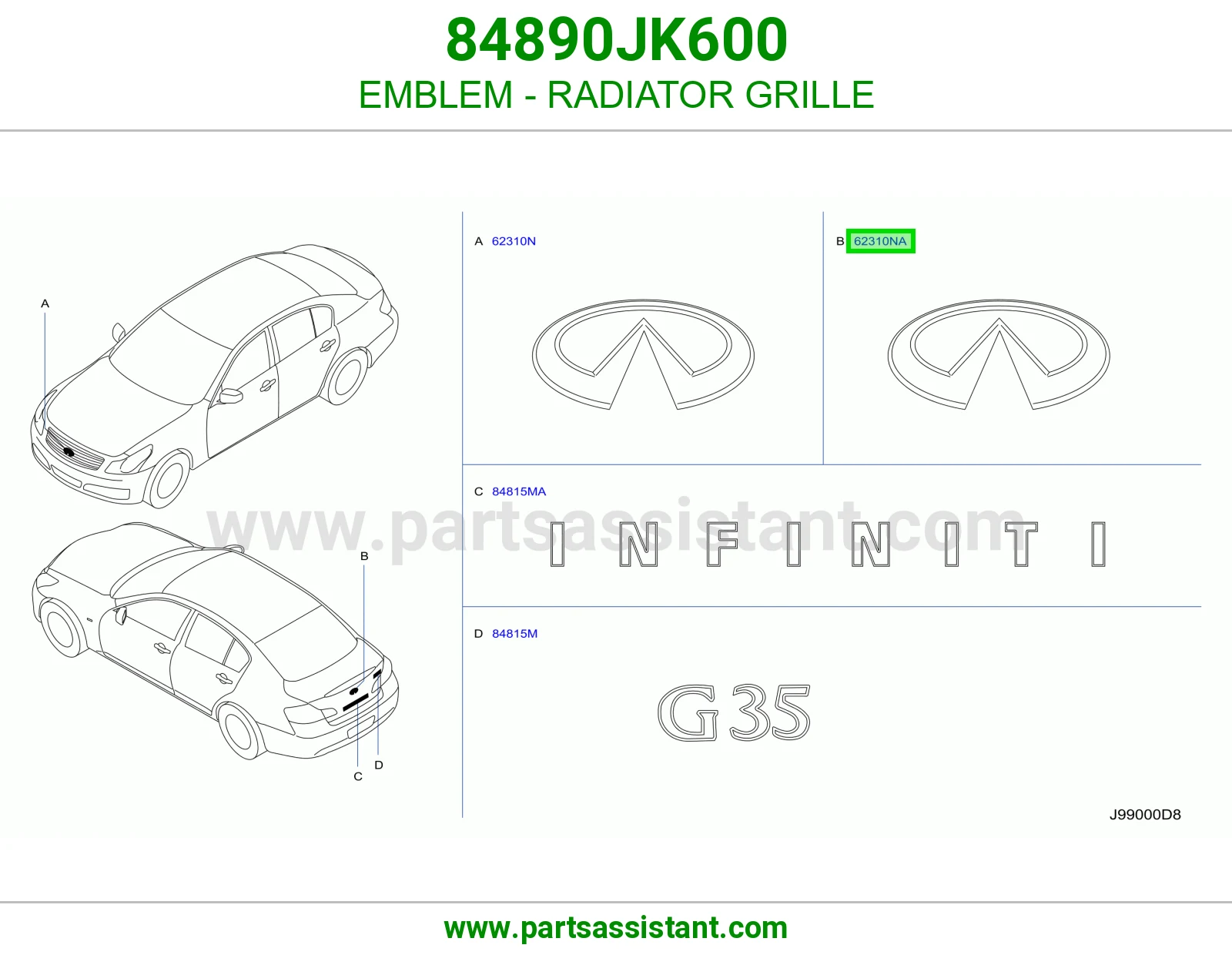 علامة شبك رديتر 84890JK600