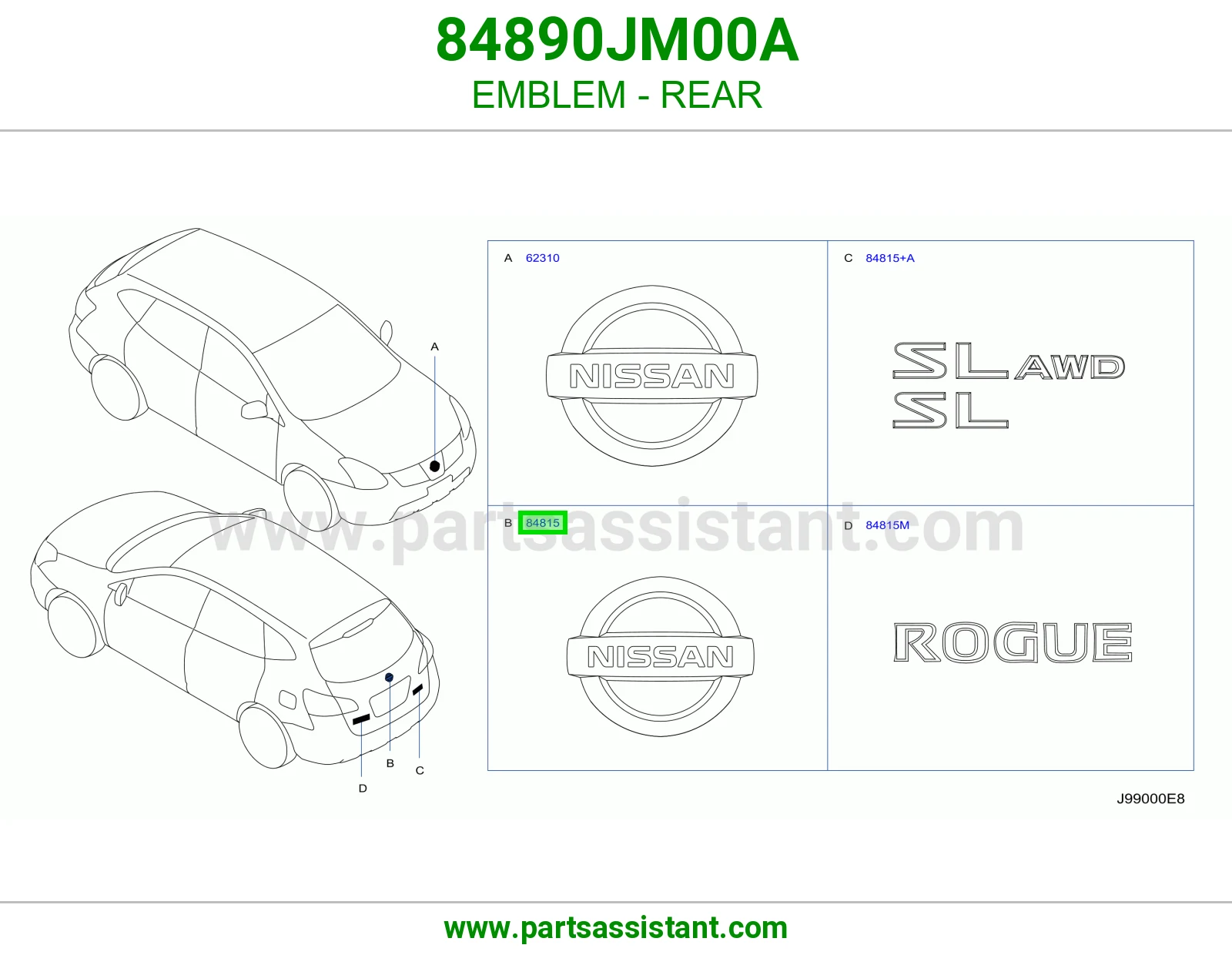 علامة خلفي 84890JM00A