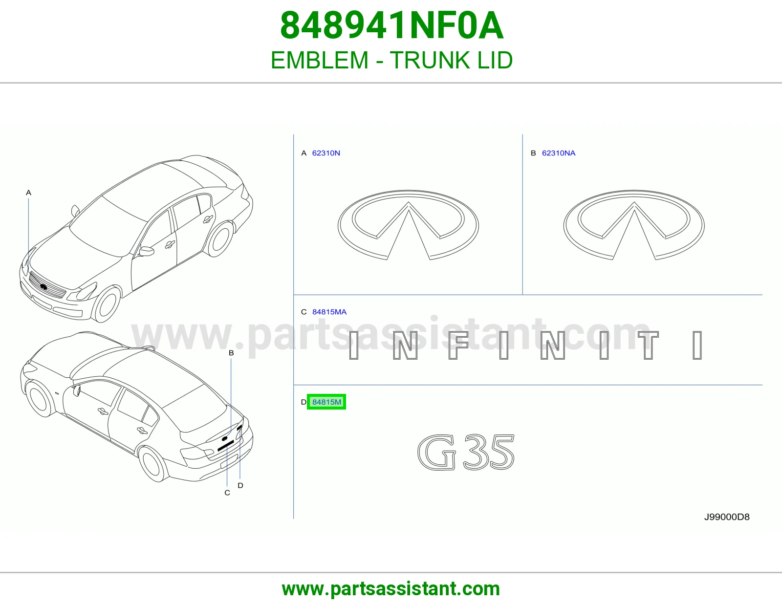 علامه نيسان شنطه 848941NF0A