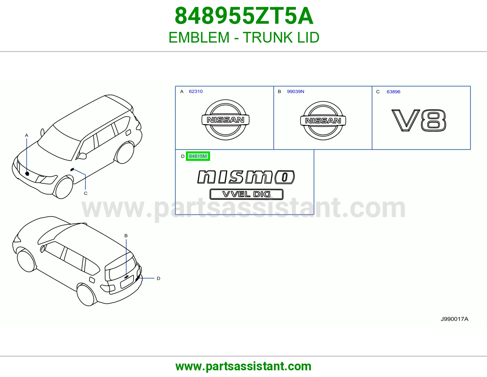 علامه نيسان شنطه 848955ZT5A
