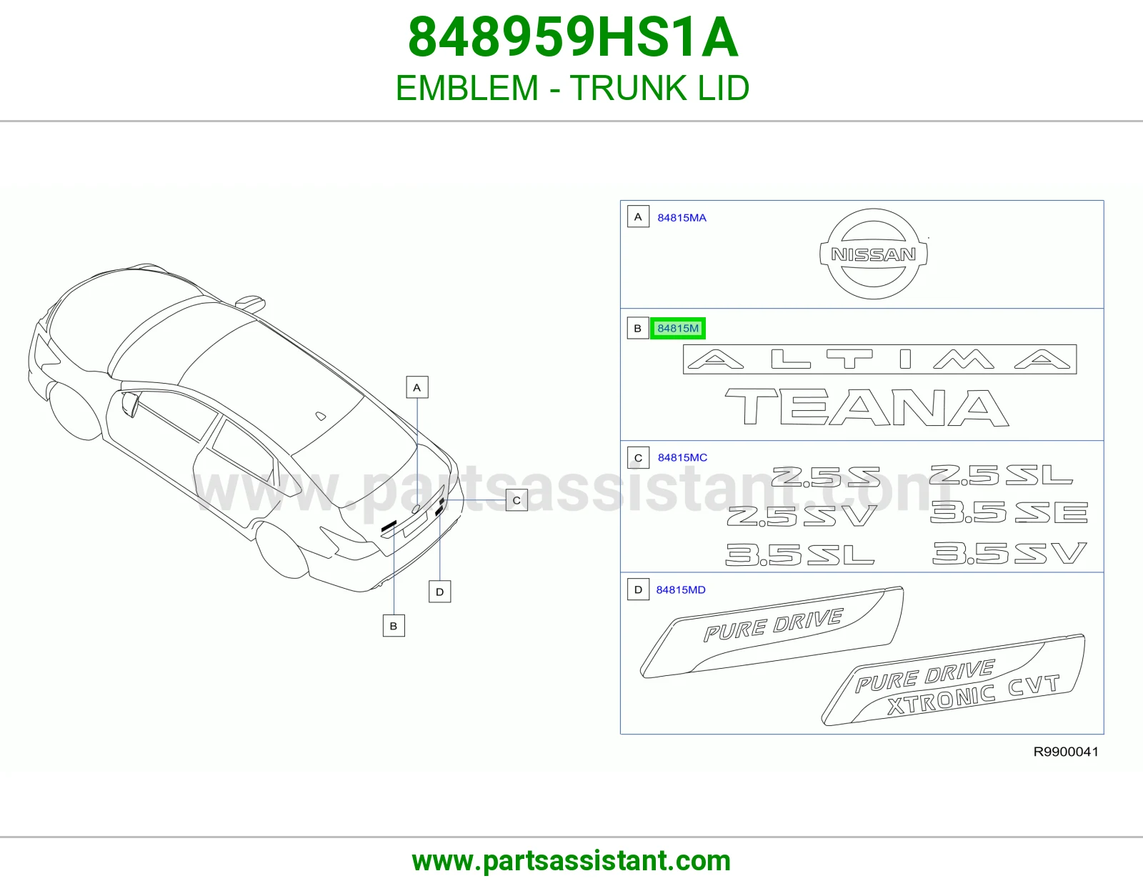 علامه نيسان شنطه 848959HS1A