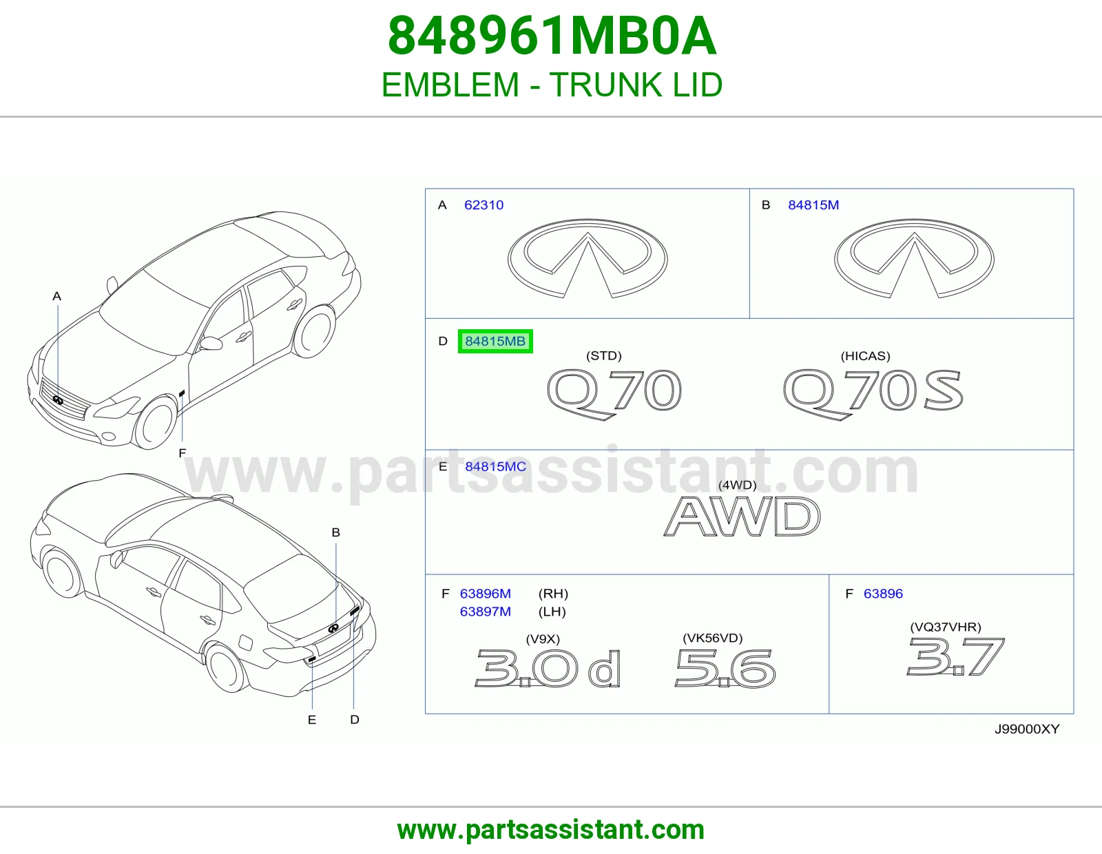 علامه نيسان شنطه 848961MB0A