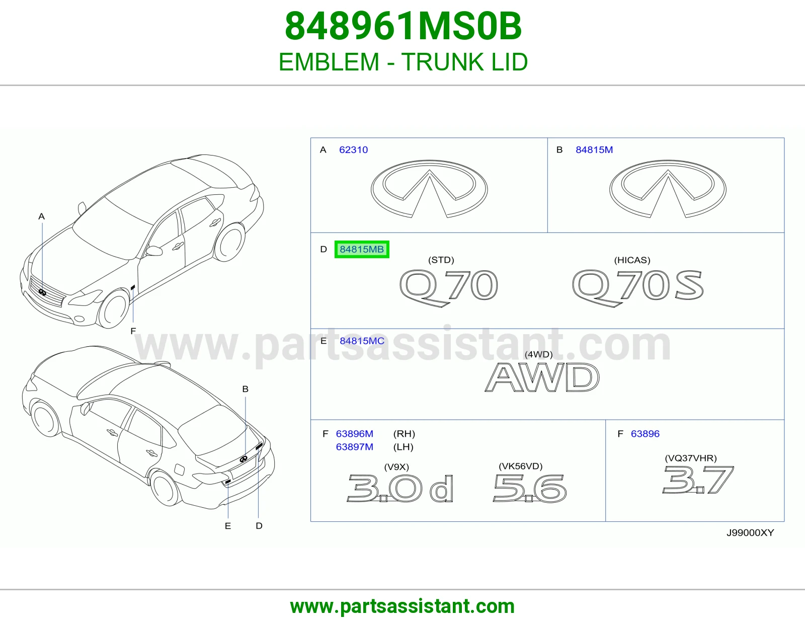 علامه نيسان شنطه 848961MS0B