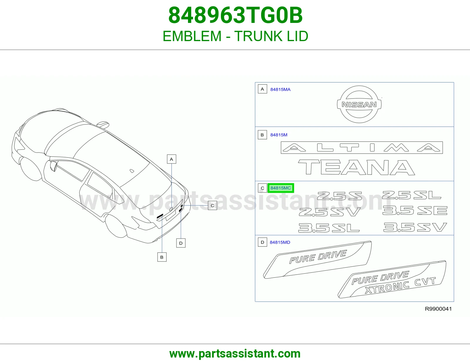 علامه نيسان شنطه 848963TG0B